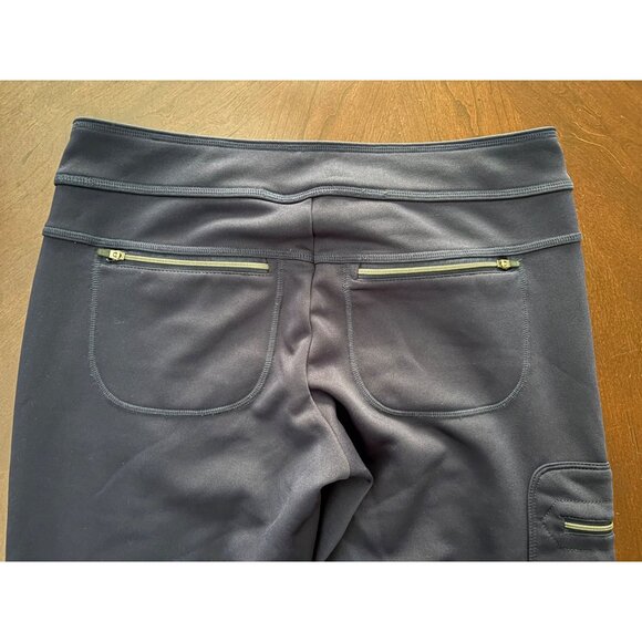 Athleta Wide Leg Utility Fleece Lined Sweatpants in Navy Blue Size Small Tall - Picture 6 of 15